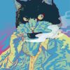 Aesthetic Smoking Cat Art Diamond Paintings