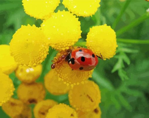 Ant And Ladybug On Flower Diamond Paintings