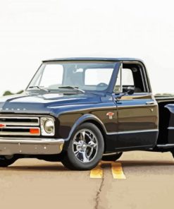 Black Truck 1967 Chevy Stepside Diamond Paintings