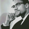 Black And White Malcolm X Diamond Paintings