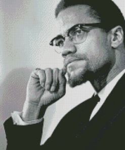 Black And White Malcolm X Diamond Paintings