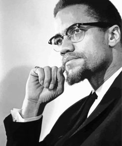 Black And White Malcolm X Diamond Paintings