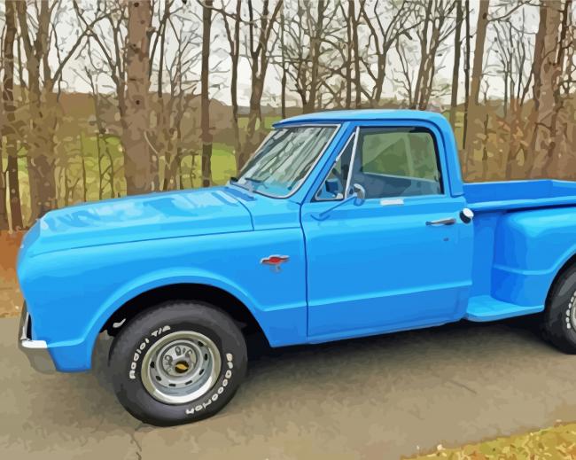 Blue Truck 1967 Chevy Stepside Diamond Paintings