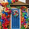 Colorful Christmas Door Ways Diamond Paintings