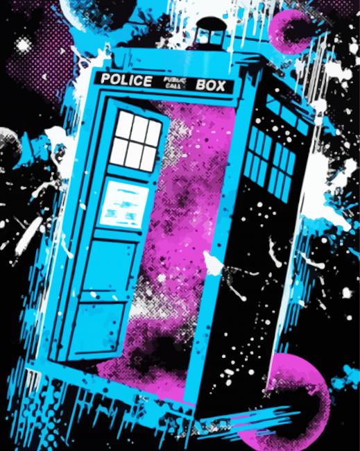 Doctor Who Tardis Splatter Diamond Paintings