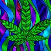 Green Marijuana Leaf Art Diamond Paintings