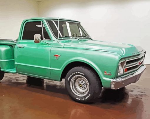 Green Truck 1967 Chevy Stepside Diamond Paintings