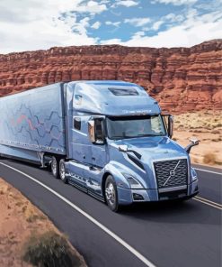 Grey Semi Truck Diamond Paintings