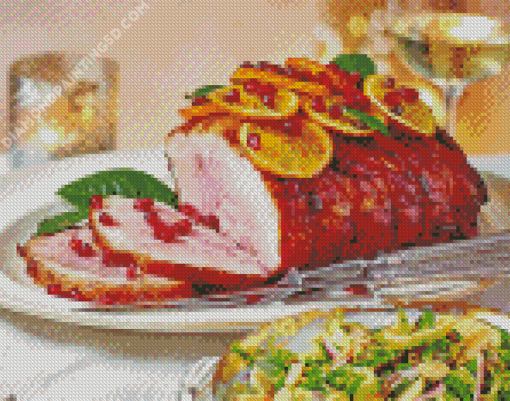 Ham With Pomegranate And Orange Diamond Paintings