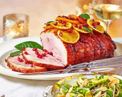 Ham With Pomegranate And Orange Diamond Paintings