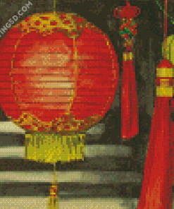 Japanese Paper Lanterns Art Diamond Paintings