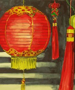 Japanese Paper Lanterns Art Diamond Paintings