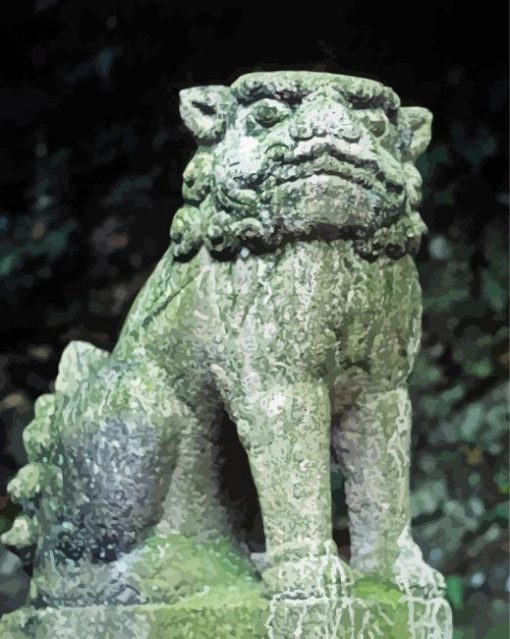 Komainu Japanese Statue Diamond Paintings