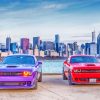 Purple Red Dodge Hellcat Diamond Paintings