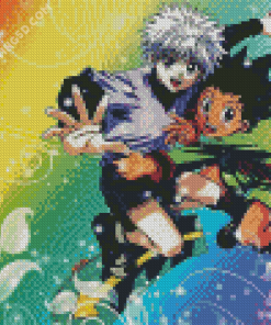 Skateboarding Gon Killua Diamond Paintings