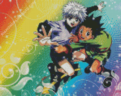 Skateboarding Gon Killua Diamond Paintings