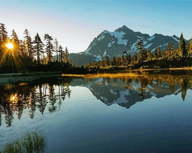 Sunrise Mt Baker Diamond Painting