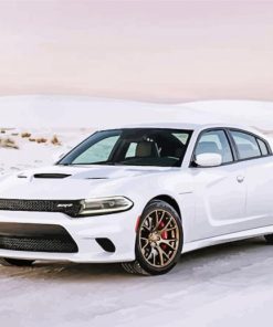 White Dodge Hellcat Diamond Paintings²