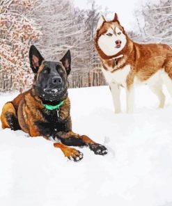 Winter Dogs Diamond Paintings