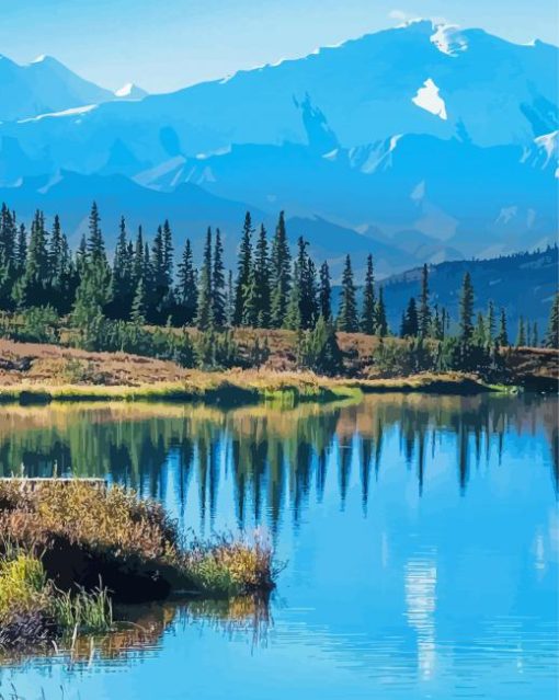 Wonder Lake Denali National Park Mountains Diamond Paintings