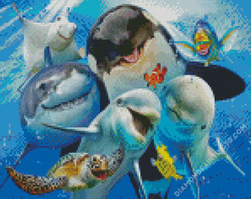 Animal Fish Selfie Diamond Paintings