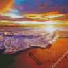 Beach With Heart Sunset Diamond Paintings