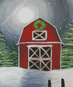 Aesthetic Christmas Barn Diamond Paintings