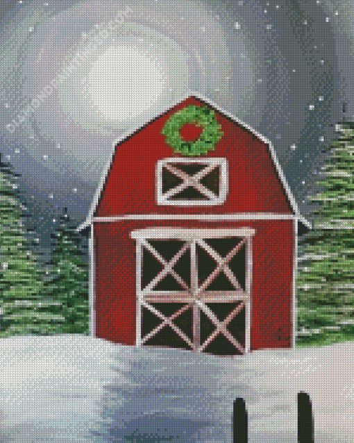 Aesthetic Christmas Barn Diamond Paintings