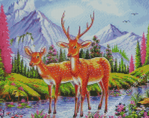 Aesthetic Deer Couple Diamond Paintings