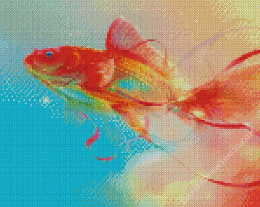 Aesthetic Gold Fish Art Diamond Paintings