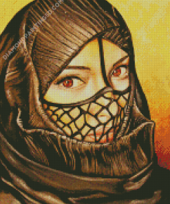 Arabe Lady With Black Veil Diamond Paintings