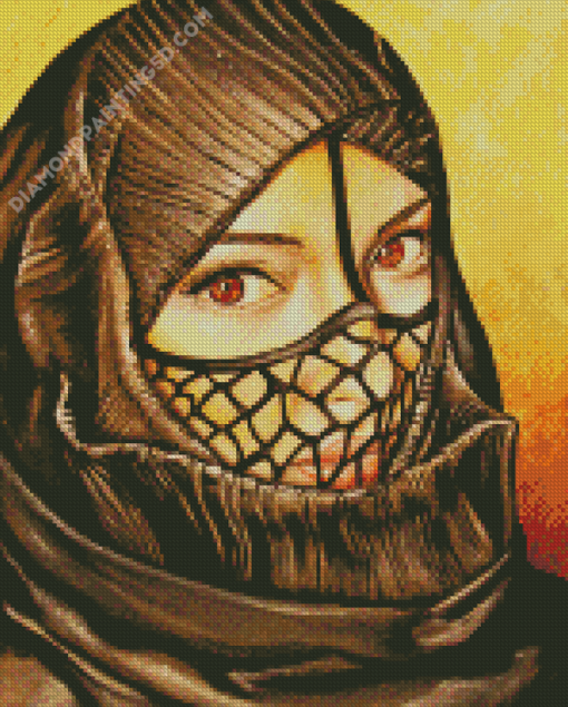 Arabe Lady With Black Veil Diamond Paintings