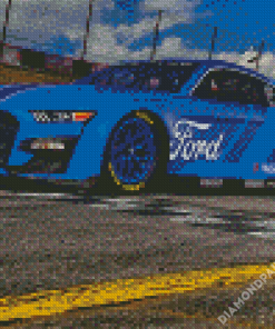 Blue Stock Car Diamond Paintings