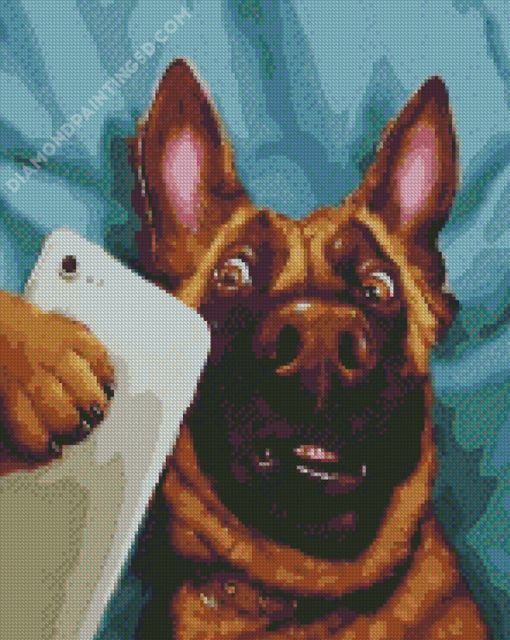 Dog Animal Selfie Diamond Paintings