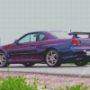 Purple Nissan Skyline Car Diamond Paintings