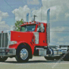 Red Peterbilt Semi Diamond Paintings