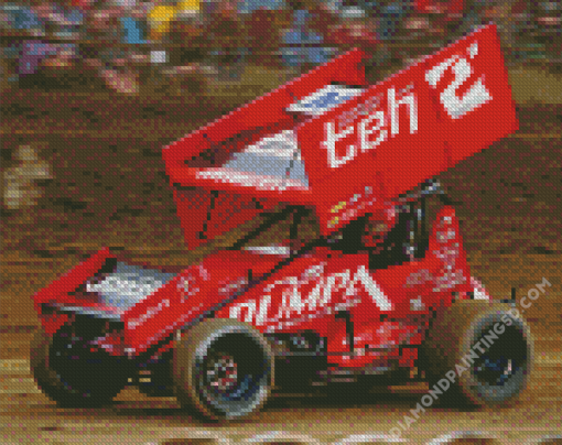 Red Sprint Car Diamond Paintings