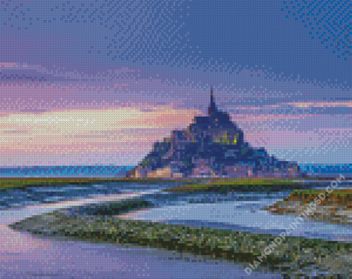 Sunset At Mont Saint Michel Diamond Paintings