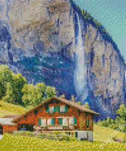 Swistzerland Staubbach Waterfall Diamond Paintings