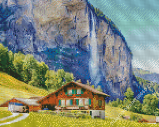 Swistzerland Staubbach Waterfall Diamond Paintings