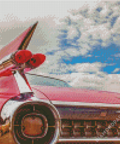 Pink Cadillac Classic Car Diamond Paintings