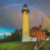 Lighthouse With Rainbow Diamond Paintings