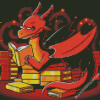 Little Dragon With Books Diamond Paintings