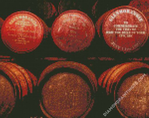 Red Whiskey Barrels Diamond Paintings