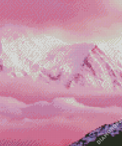 Snowy Mountains Pink Landscape Diamond Paintings