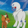 Absol And Eevee Diamond Paintings