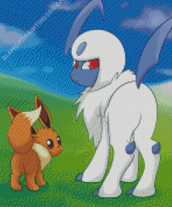 Absol And Eevee Diamond Paintings