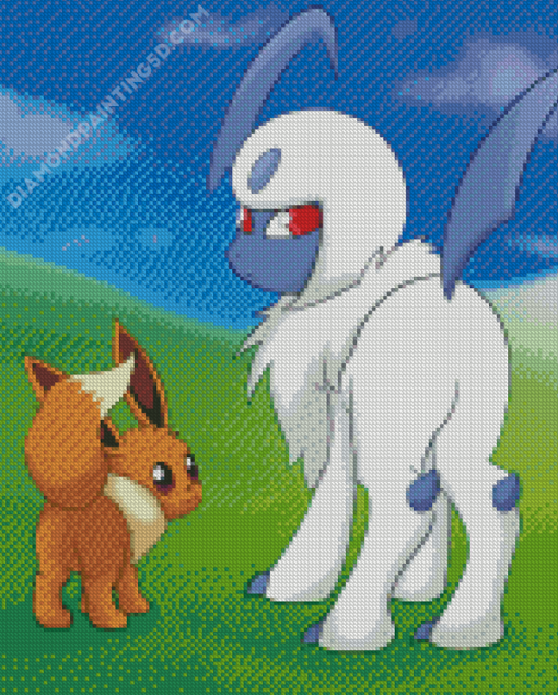 Absol And Eevee Diamond Paintings