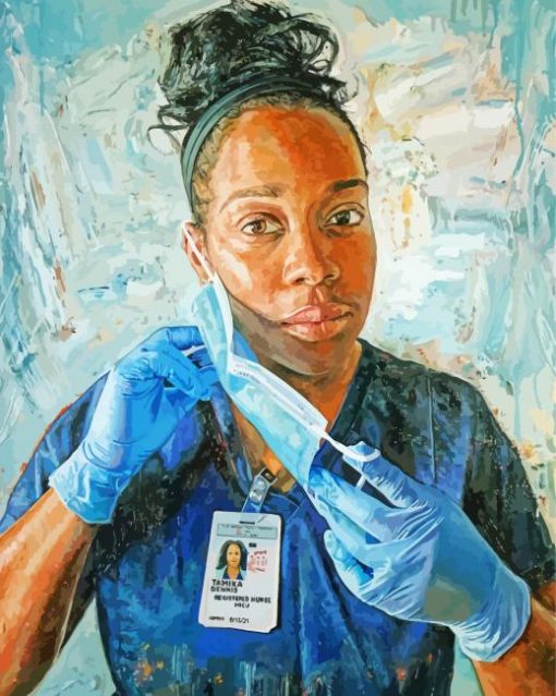 Aesthetic African American Nurse Art Diamond Paintings