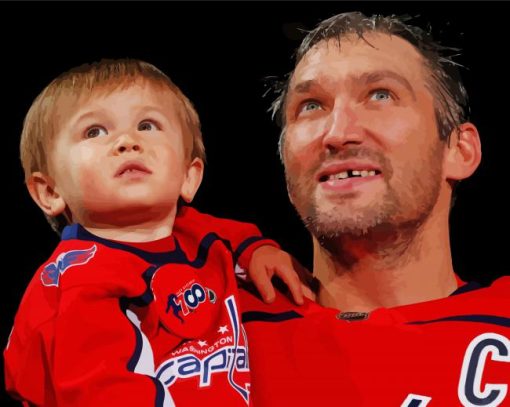 Alexander Ovechkin And His Son Diamond Paintings